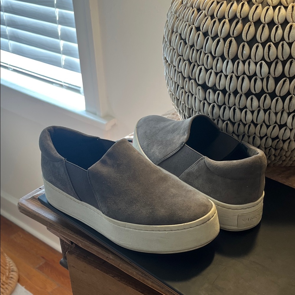 Vince Warren Gray Slip-On Shoes